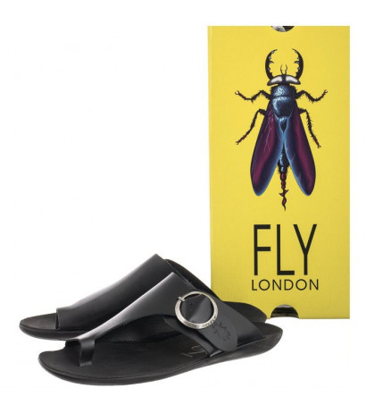 FLY London Mica Bridle Black P144758000 (FL347-b) flip flops