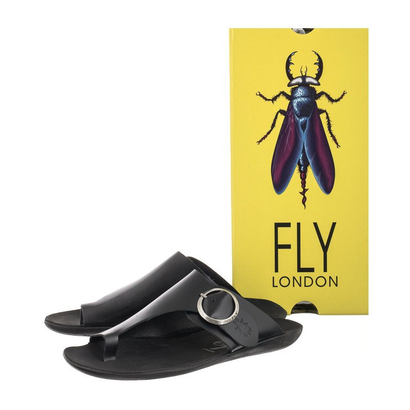 FLY London Mica Bridle Black P144758000 (FL347-b) flip flops