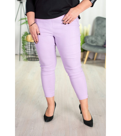 Elastic trousers with raised waist BENGALINY 04 K37 Lilac