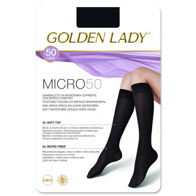 Golden Lady knee-high socks with microfiber