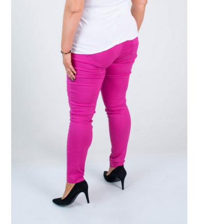 Long stretch pants with a raised waist BENGALINY 09 K21 Fuchsia