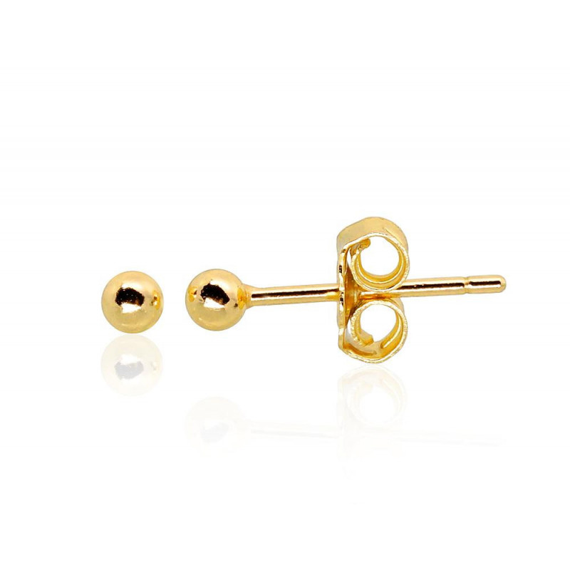 Silver stud earrings 2203470(PAu-Y), Silver 925°, yellow gold (Plating)