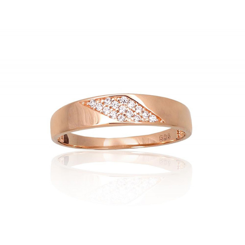 Gold ring 1101088(Au-R)_CZ, Red Gold 585°, Zirkons