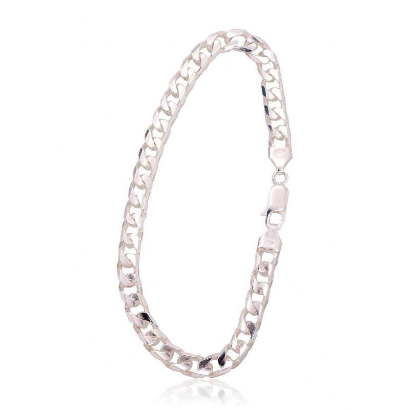 Silver chain Curb 6 mm , diamond cut 2400146-bracelet, Silver 925°