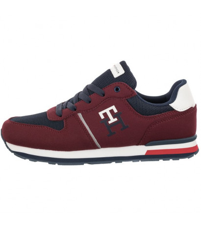 Tommy Hilfiger Low Cut Lace-Up Sneaker Bordeaux/Blue T3B9-32492-1450A240 (TH534-b) sports Shoes