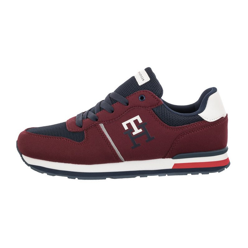 Tommy Hilfiger Low Cut Lace-Up Sneaker Bordeaux/Blue T3B9-32492-1450A240 (TH534-b) sports Shoes