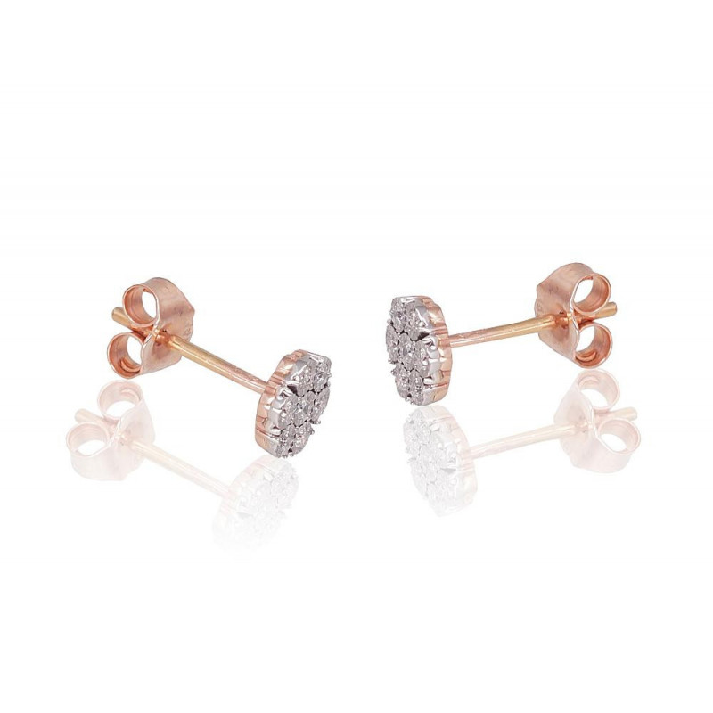 Gold Earrings 1201464(Au-R+Au-W)_DI, White/Red Gold 585°, Diamonds