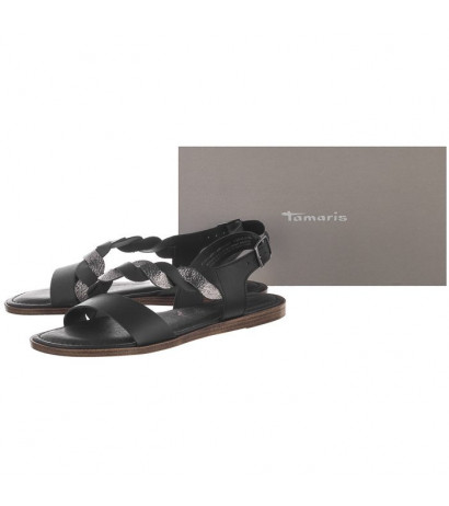 Tamaris Czarne 1-28142-24 094 Black/Pewter (TM252-b) sandal