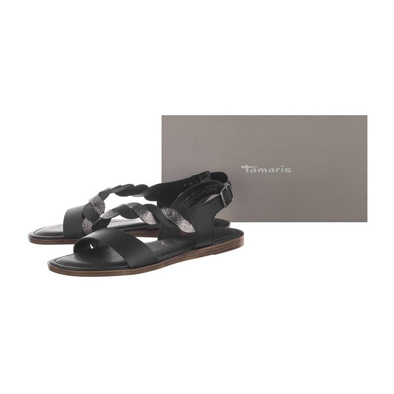 Tamaris Czarne 1-28142-24 094 Black/Pewter (TM252-b) sandal