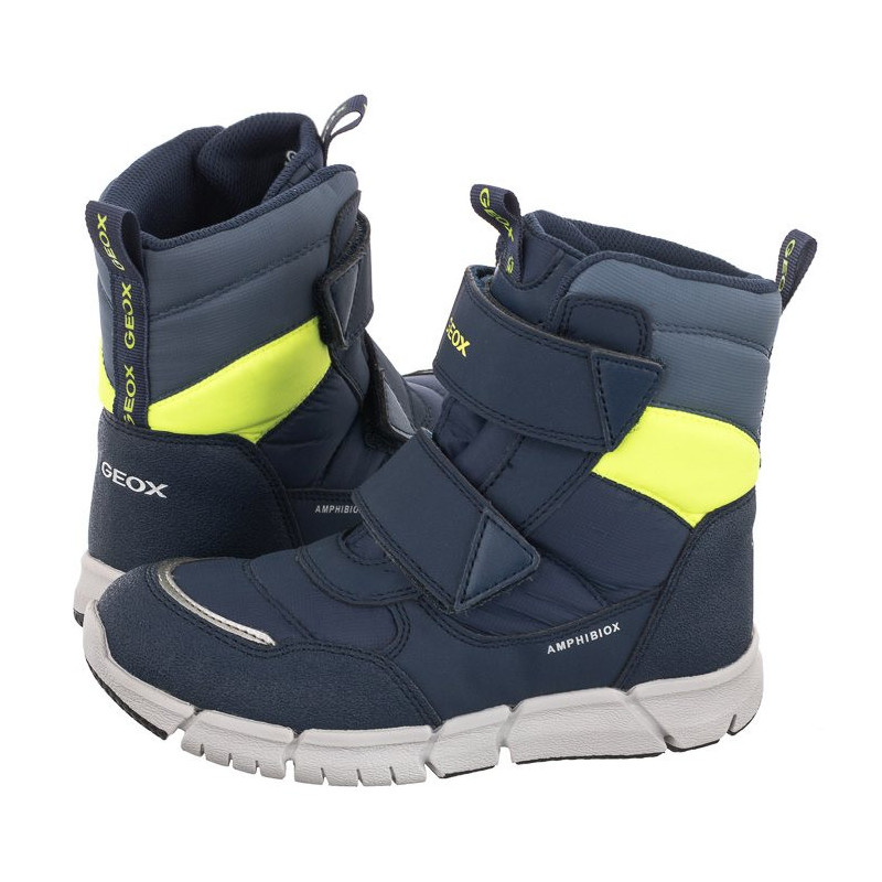 Geox J Flexyper B.B Abx C Navy/Fluo Yellow J169XC 0FU50 C4502 (GE51-a) boots