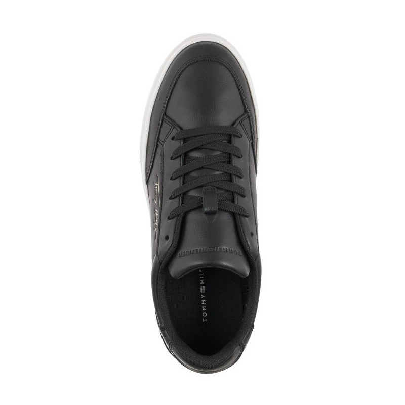 Tommy Hilfiger TH Signature Leather Sneaker FW0FW06665 BDS Black (TH539-a) sports Shoes