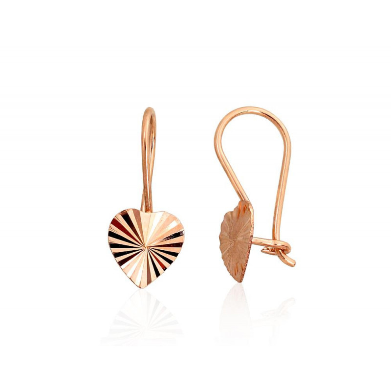 Gold hook earrings 1201490(Au-R), Red Gold 585°