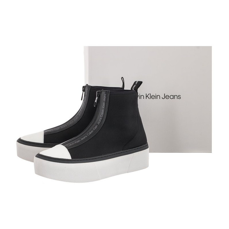 Calvin Klein Cupsole Flatform Mid Zip YW0YW00767 BDS Black (CK182-a) shoes