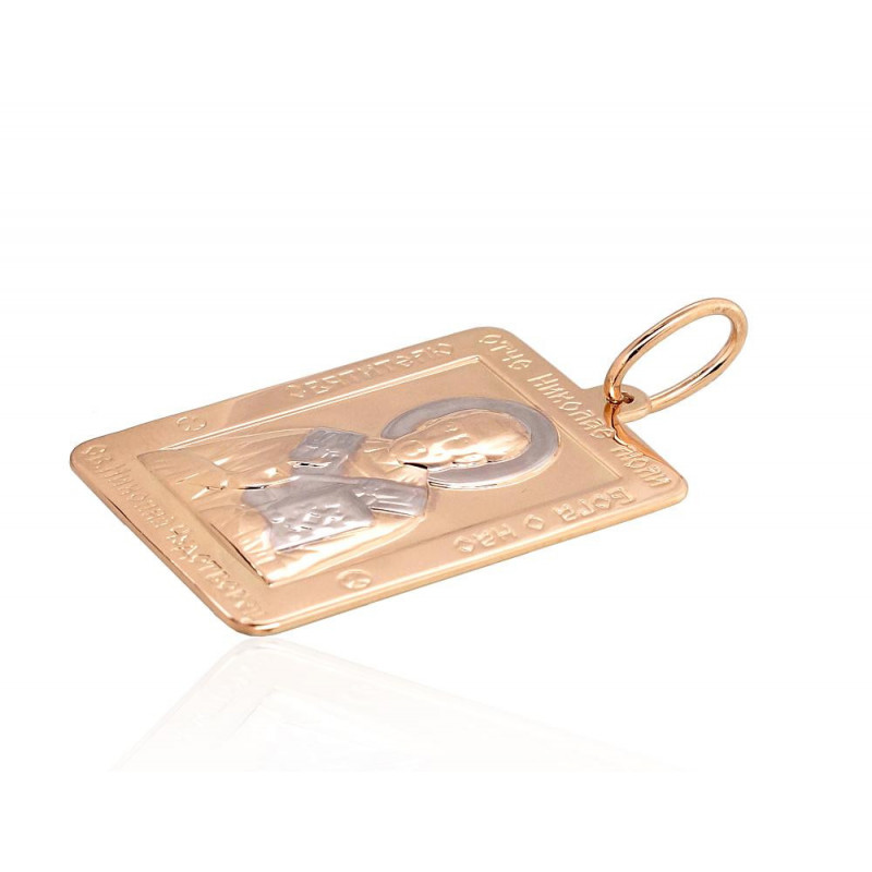 Gold pendant 1300987(Au-R+PRh-W), Red Gold 585°, Rhodium (Plating)