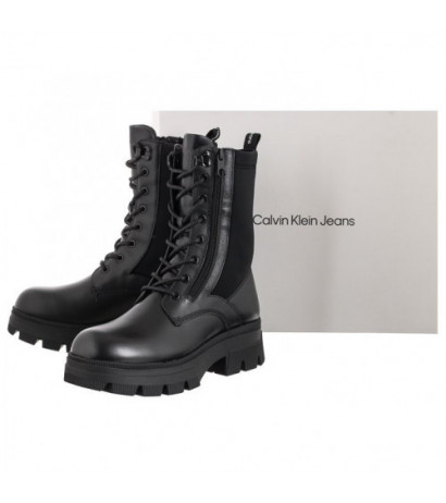 Calvin Klein Chunky Combat Laceup Zip YW0YW00740 Black (CK181-a) shoes