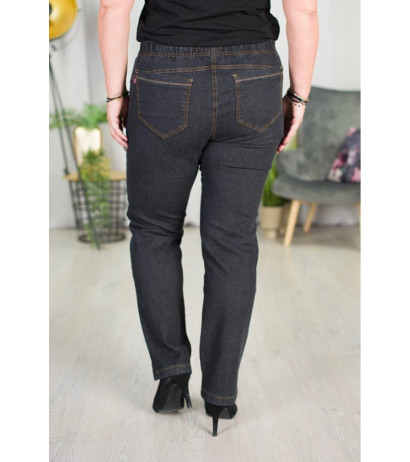 Long stretch jeans with a raised waist 02 CLASSIC Black