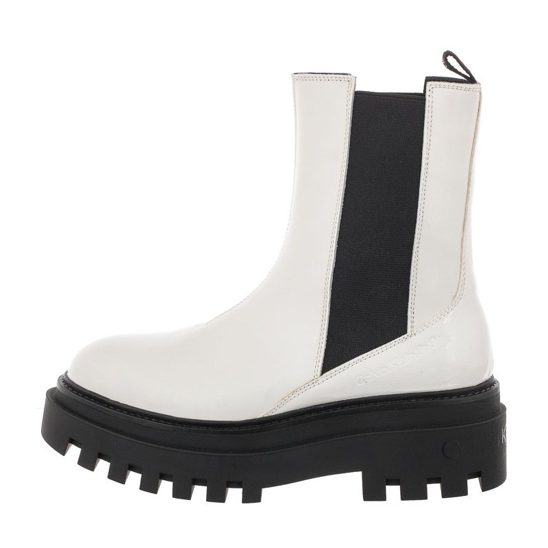 Calvin Klein Flatform Chelsea Boot YW0YW00850 YBR White (CK192-a) shoes