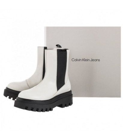 Calvin Klein Flatform Chelsea Boot YW0YW00850 YBR White (CK192-a) shoes