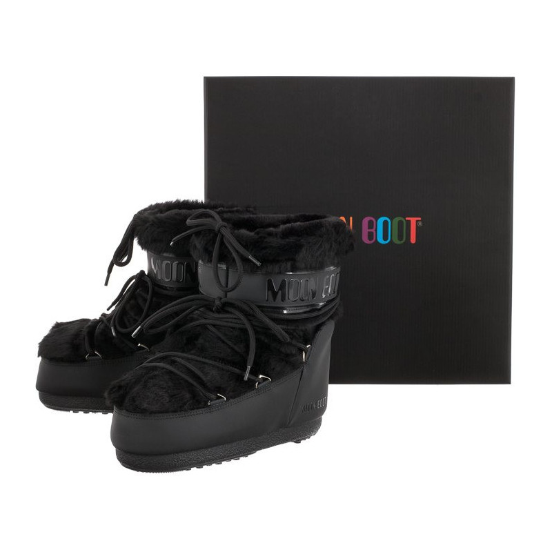 Moon Boot Icon Low Faux Fur Black 1409390 N001 (MB57-a) shoes