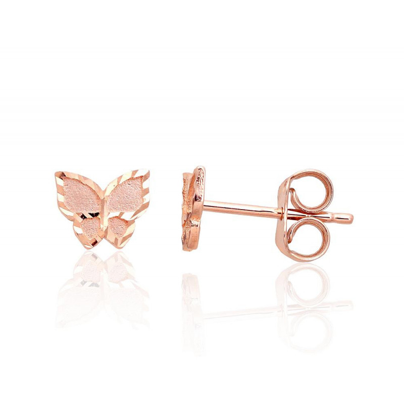 Gold classic studs earrings 1201527(Au-R), Red Gold 585°