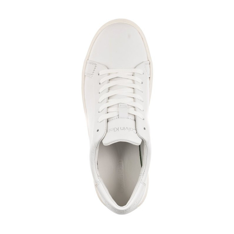 Calvin Klein Low Top Lace Up Lth Sm Triple White HM0HM01018 0K4 (CK251-a) sports shoes