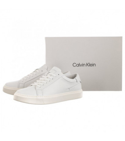 Calvin Klein Low Top Lace Up Lth Sm Triple White HM0HM01018 0K4 (CK251-a) sports shoes