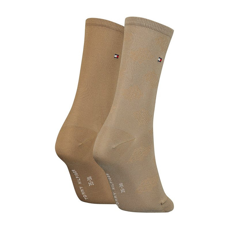 Tommy Hilfiger Th Women Sock 2P Tencel Beige Combo 701221054 002 035 (TH655-b) socks