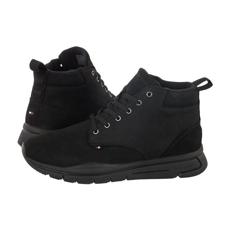 Tommy Hilfiger Warm Hilfiger Lth Hybrid Boot Black FM0FM04412 BDS (TH665-a) boots