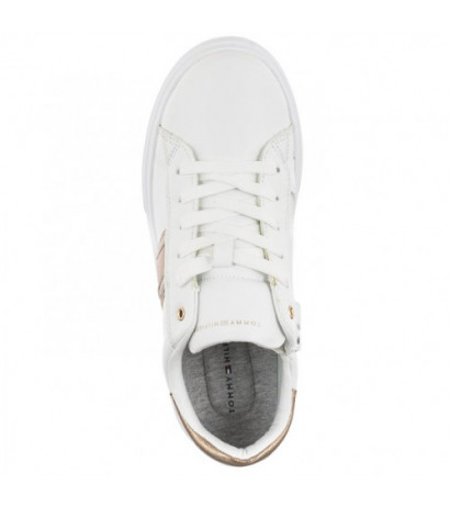 Tommy Hilfiger Flag Low Cut Lace-Up Sneaker White/Platinum T3A9-32703-1355 X048 (TH668-a) sports Shoes