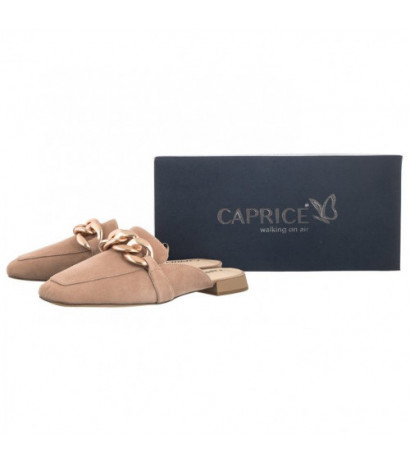 Caprice Beżowe 9-27104-20 317 Bark Suede (CP359-a) Women's Shoes/Flip Flops