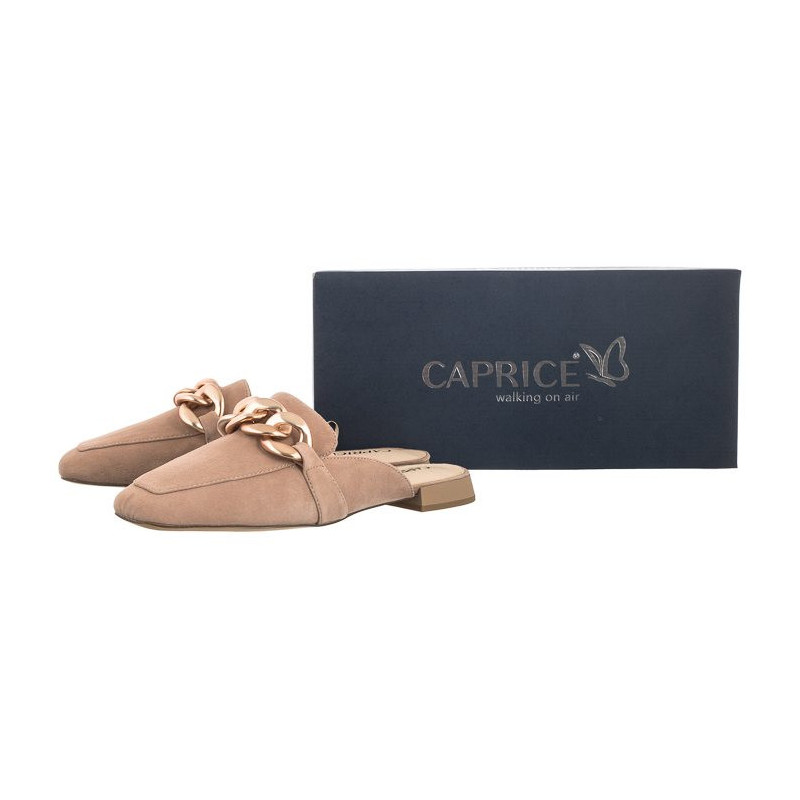 Caprice Beżowe 9-27104-20 317 Bark Suede (CP359-a) Women's Shoes/Flip Flops