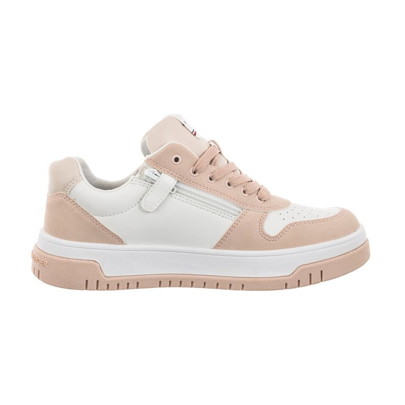 Tommy Hilfiger Flag Low Cut Lace-Up Sneaker Pink/White T3A9-32719-1467 X054 (TH670-a) sports Shoes