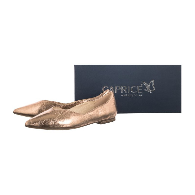 Caprice Złote 9-22110-20 933 Rosegold Met (CP356-a) ballerinas