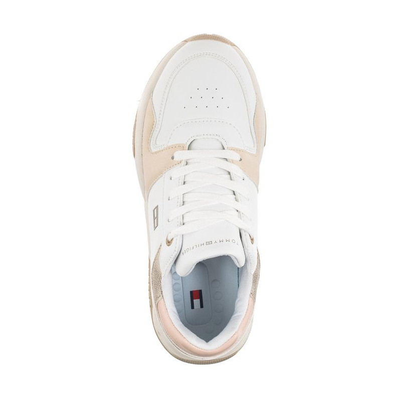 Tommy Hilfiger Low Cut Lace-Up Sneaker White/Beige/Pink T3A9-32736-1592A X356 (TH745-a) sports Shoes