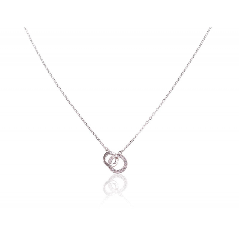 Silver necklace 2500130(PRh-Gr)_CZ, Silver 925°, Rhodium (Plating), Zirkons