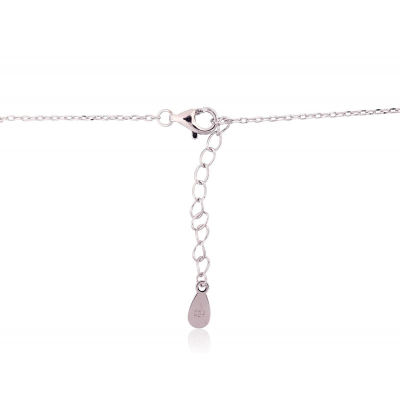 Silver necklace 2500130(PRh-Gr)_CZ, Silver 925°, Rhodium (Plating), Zirkons