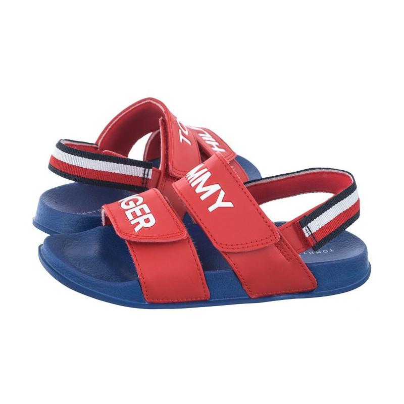 Tommy Hilfiger Logo Velcro Sandal Red T1B2-32927-1172 300 (TH767-b) sandals