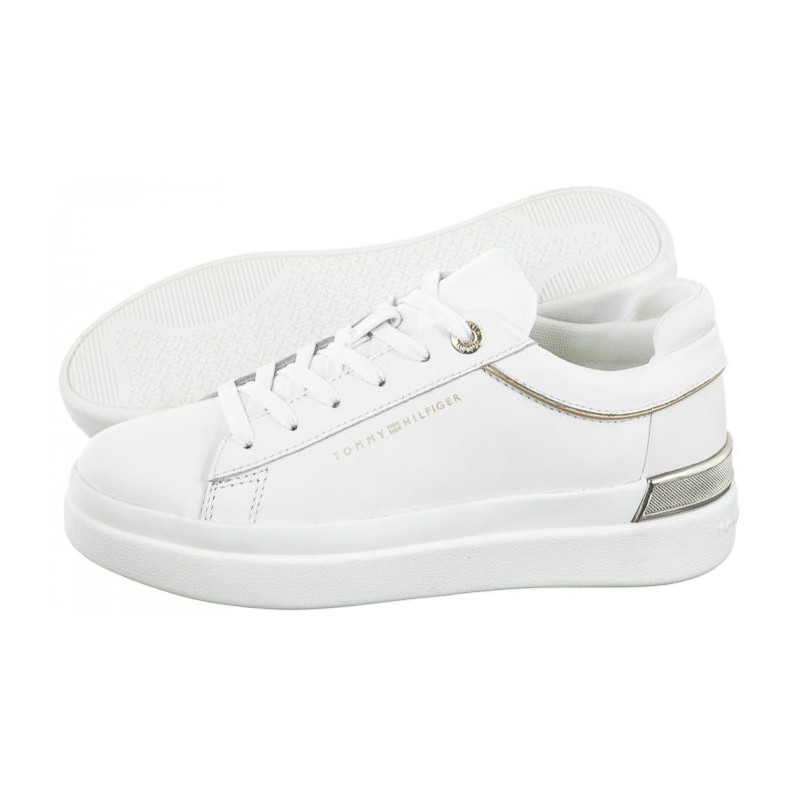 Tommy Hilfiger Lux Metallic Cupsole Sneaker White FW0FW07030 YBS (TH764-a) sports Shoes