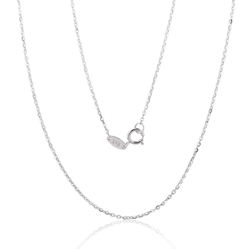 Gold chain Anchor round 1 mm , diamond cut 1400080(Au-W), White Gold 585°