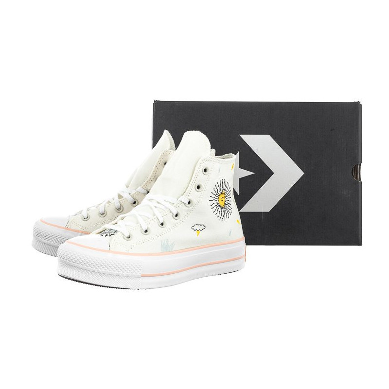 Converse CTAS Lift Hi Egret/Cheeky Coral/White A03516C (CO608-a) shoes