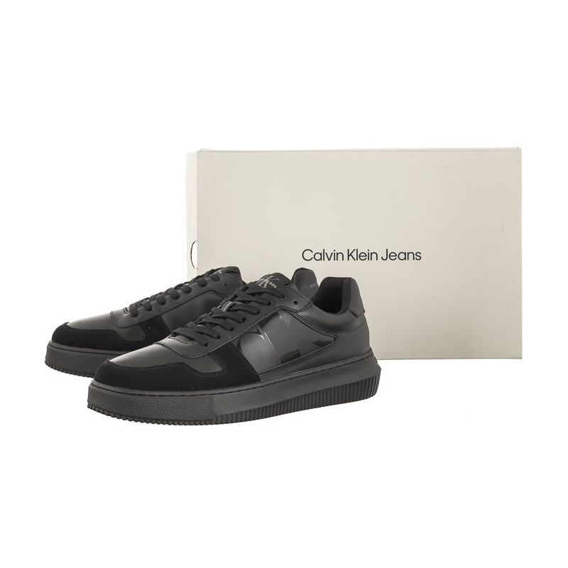 Calvin Klein Chunky Cupsole Laceup Mix Lth Triple Black YM0YM00703 BEH (CK286-a) sports shoes