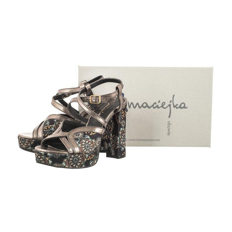 Maciejka Czarny/Kwiaty 06084-01/00-1 (MA1098-b) shoes