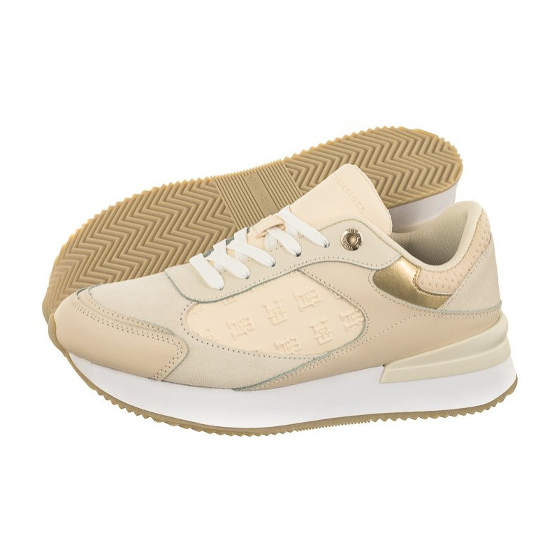 Tommy Hilfiger Elevated Embossed Runner Gold Sugarcane FW0FW07384 AA8 (TH837-a) sports Shoes