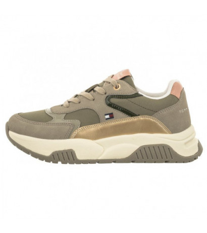 Tommy Hilfiger Low Cut Lace-Up Sneaker T3A9-33000-1492 A177 Grey/Military Green (TH840-a) sports Shoes