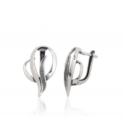 Silver earrings with...