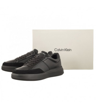 Calvin Klein Low Top Lace Up Lth Triple Black HM0HM01047 0GJ (CK313-a) sports shoes