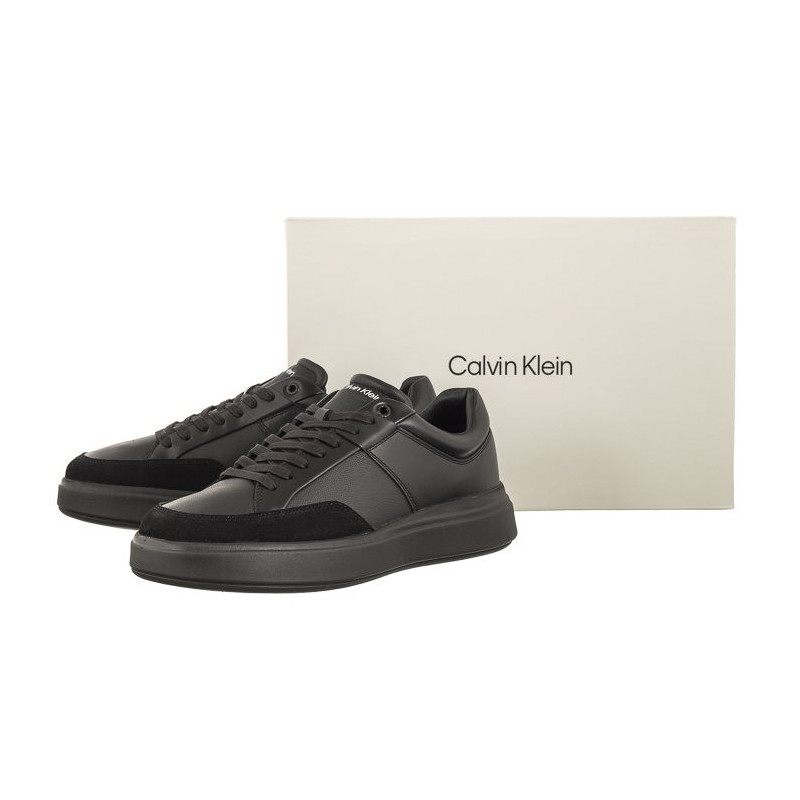 Calvin Klein Low Top Lace Up Lth Triple Black HM0HM01047 0GJ (CK313-a) sports shoes