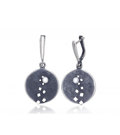 Silver earrings with...