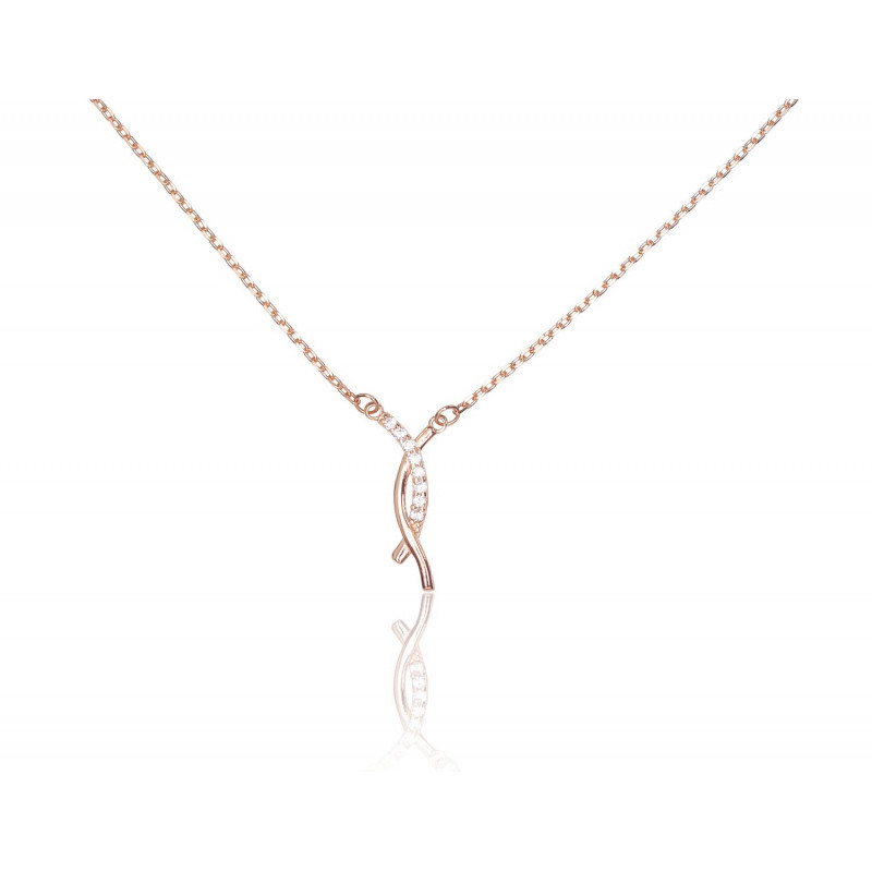 Gold necklace 1500054(Au-R)_CZ, Red Gold 585°, Zirkons