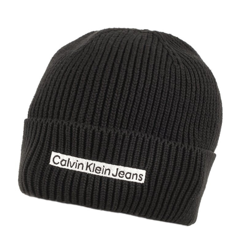 Calvin Klein Institutional Patch Beanie Black K50K509895 BDS (CK338-a) cap